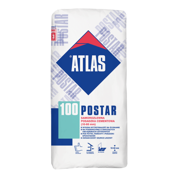 ATLAS POSTAR 100 - selbstverlaufender Zementfußboden (10 – 50 mm) 25kg