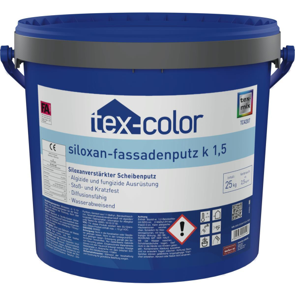 Tex-Color TC4207 Siloxan Fassadenputz K 2,0 weiß 25kg
